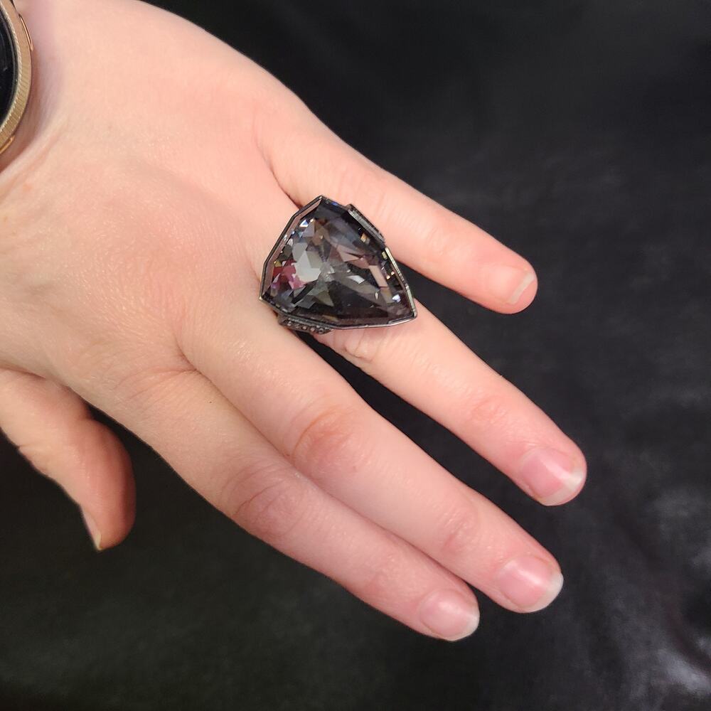 Swarovski salome onyx black oversized ring size 55